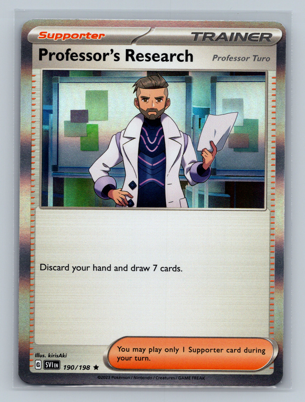 Professor's Research [Professor Turo] - 190/198 SVI Pokemon Card English Holofoil Near Mint