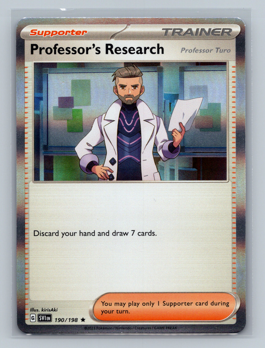 Professor's Research [Professor Turo] - 190/198 SVI Pokemon Card English Holofoil Near Mint