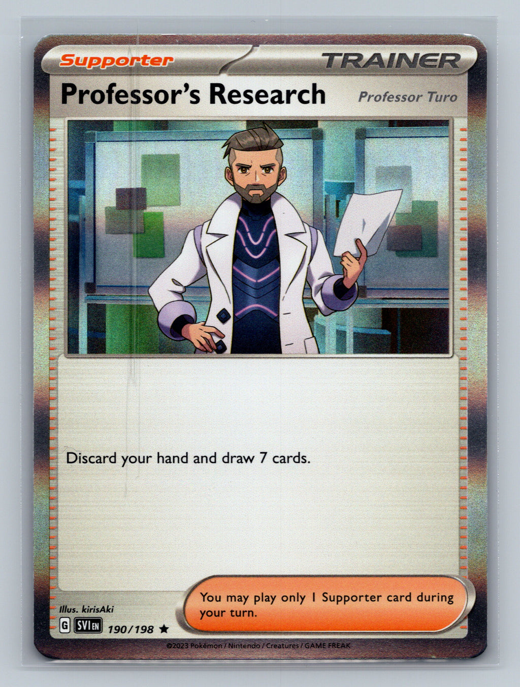 Professor's Research [Professor Turo] - 190/198 SVI Pokemon Card English Holofoil Near Mint