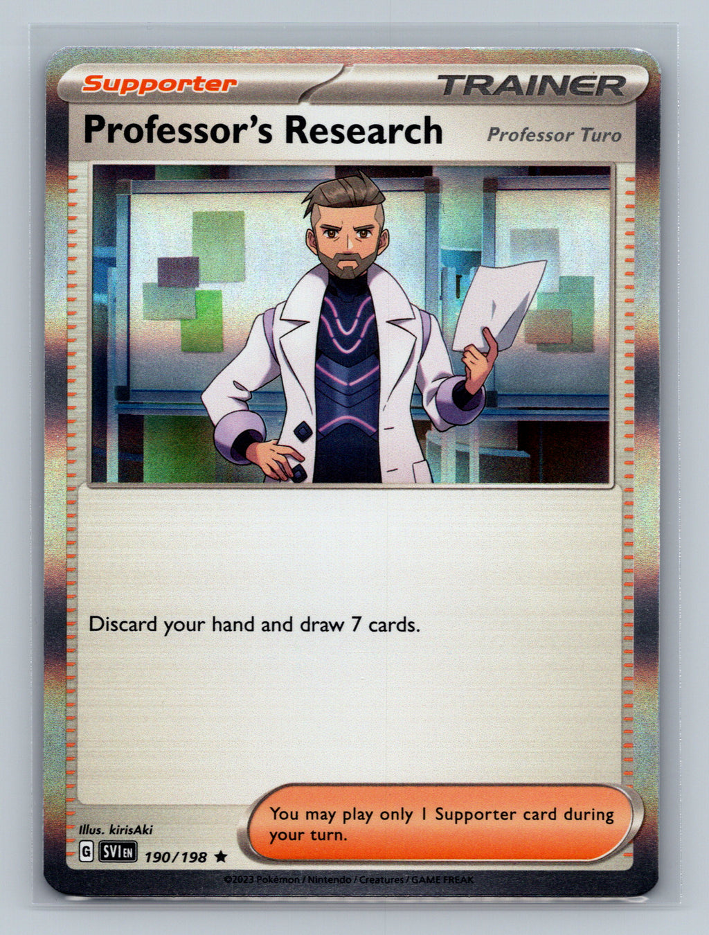 Professor's Research [Professor Turo] - 190/198 SVI Pokemon Card English Holofoil Near Mint