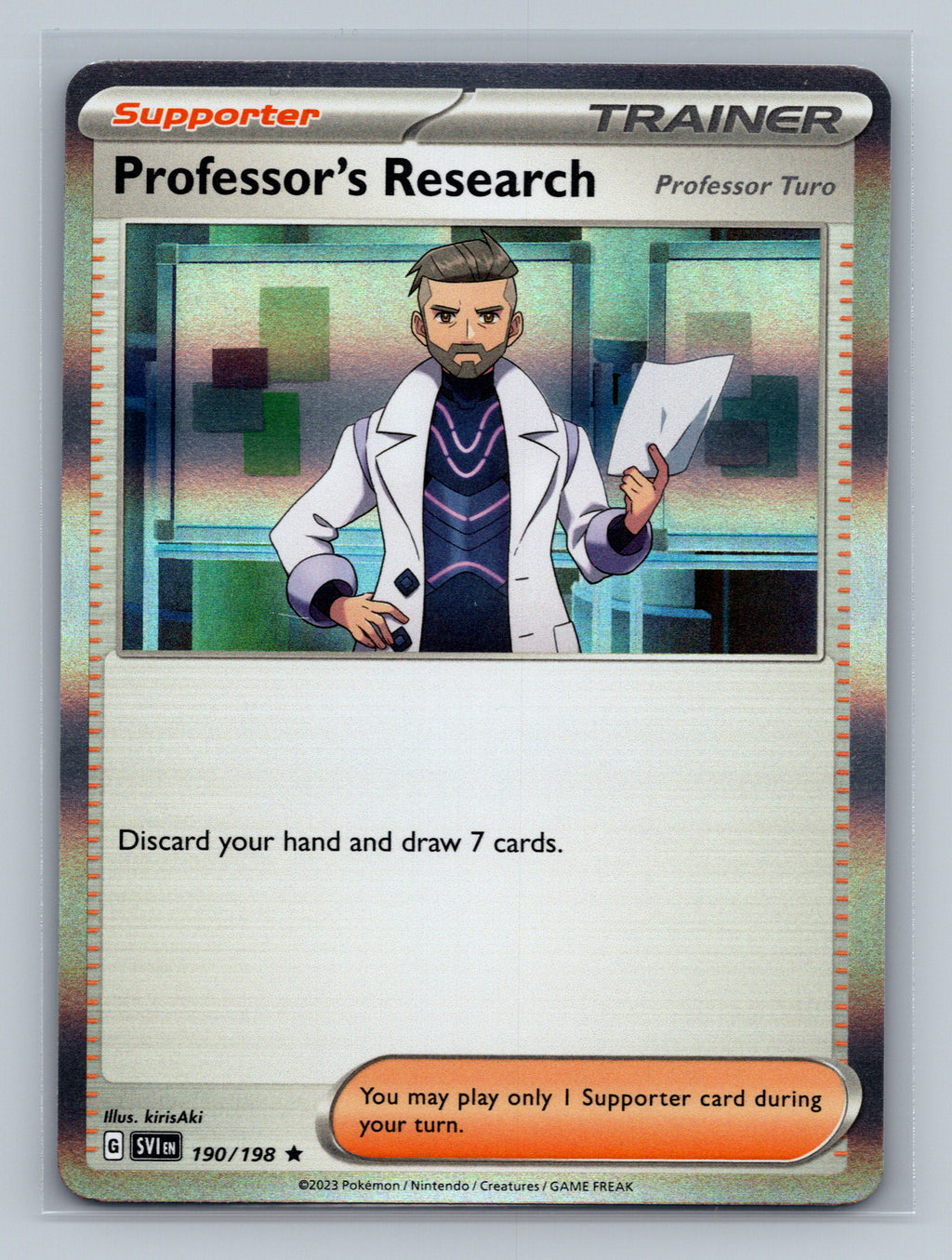 Professor's Research [Professor Turo] - 190/198 SVI Pokemon Card English Holofoil Near Mint