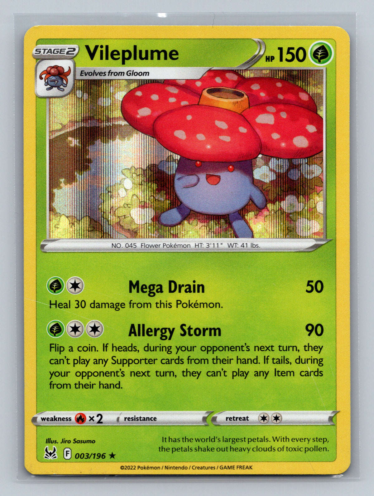 Vileplume 003/196 SWSH11 Pokemon Card English Holofoil Near Mint