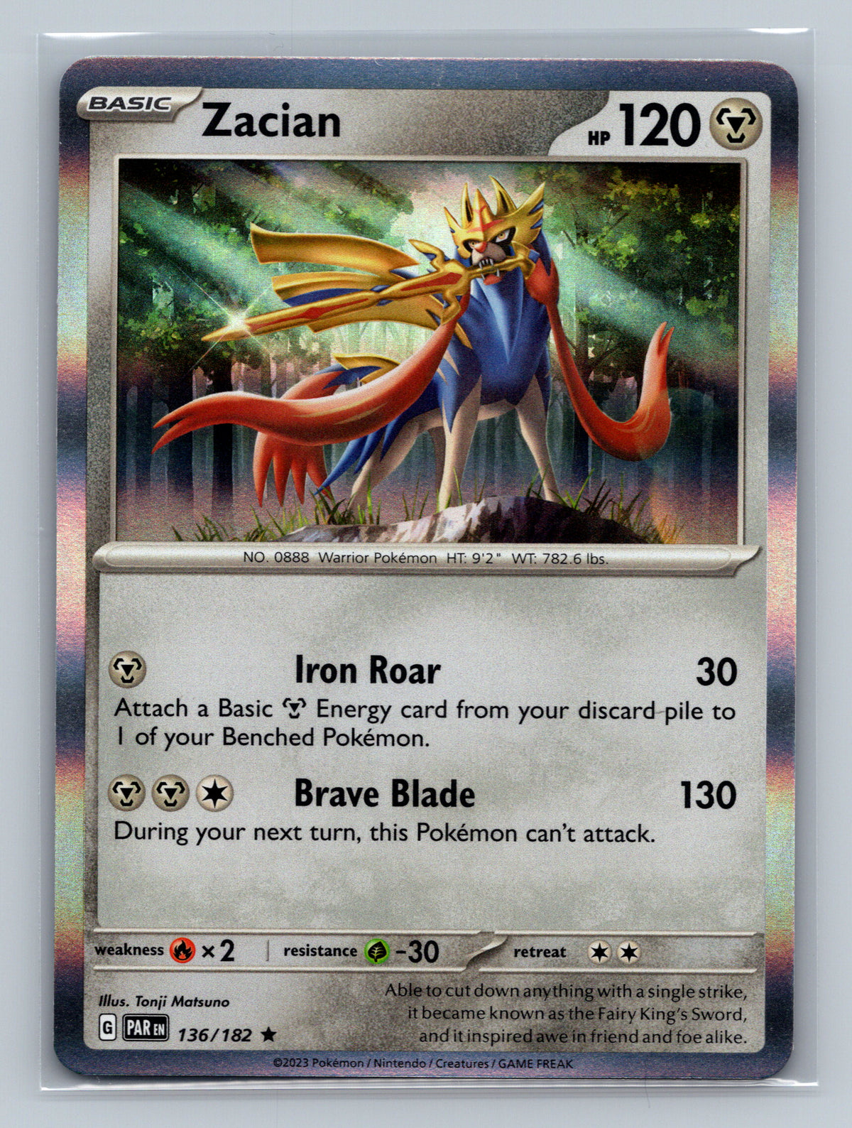 Zacian 136/182 PAR Pokemon Card English Holofoil Near Mint