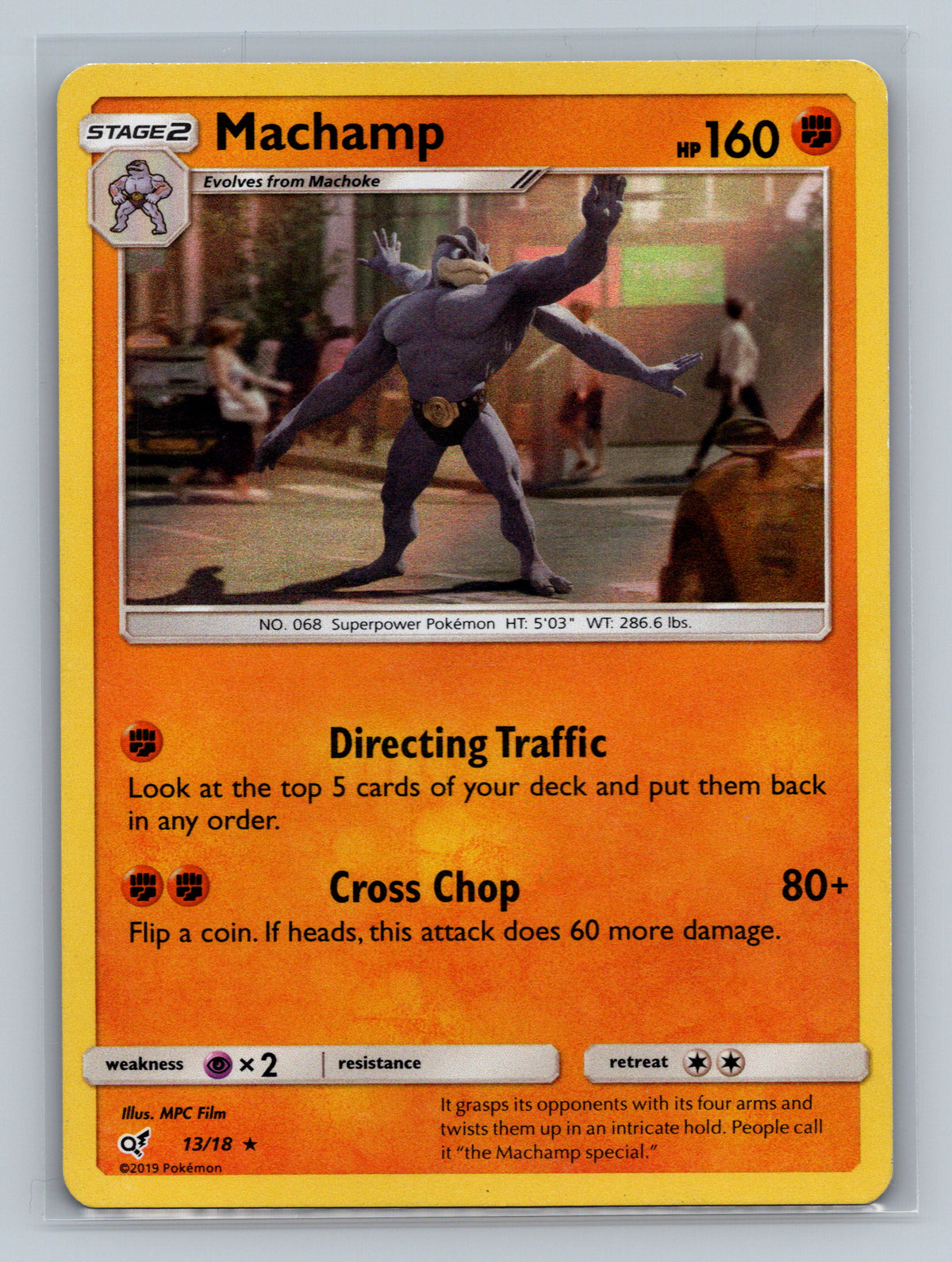 Machamp 13/18 DEP Pokemon Card English Holofoil Moderately Played
