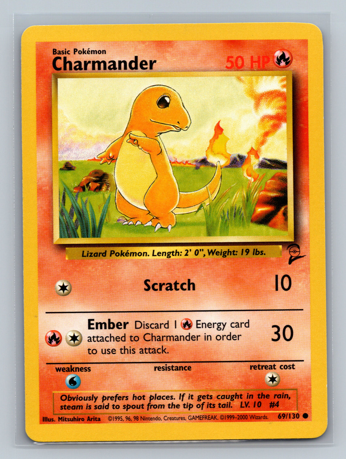 Charmander 69/130 BS2 Pokemon Card English Normal Lightly Played