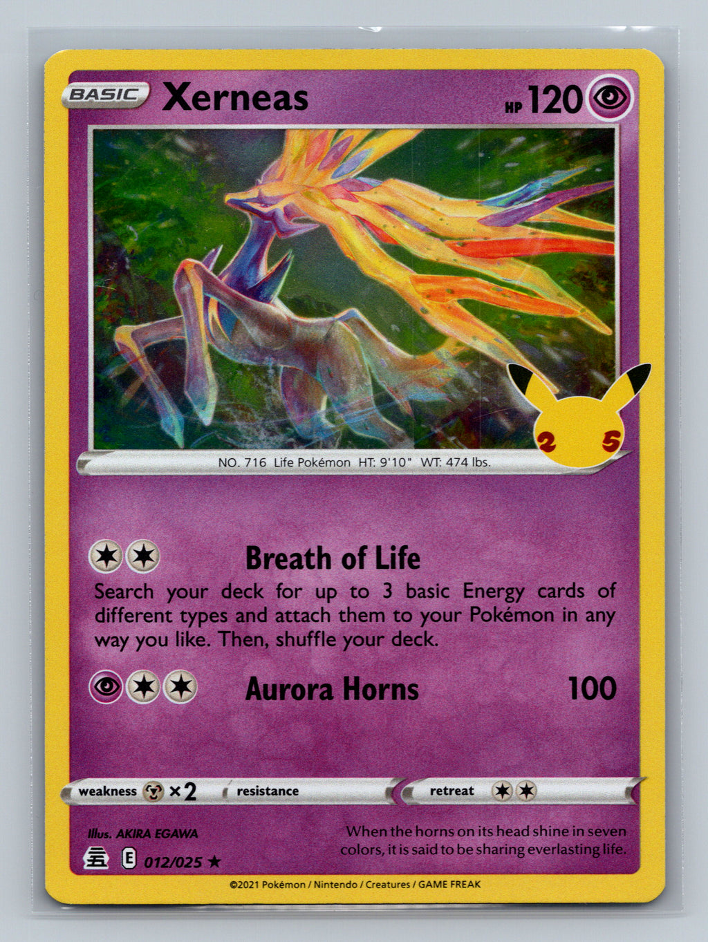 Xerneas 012/025 CLB Pokemon Card English Holofoil Near Mint