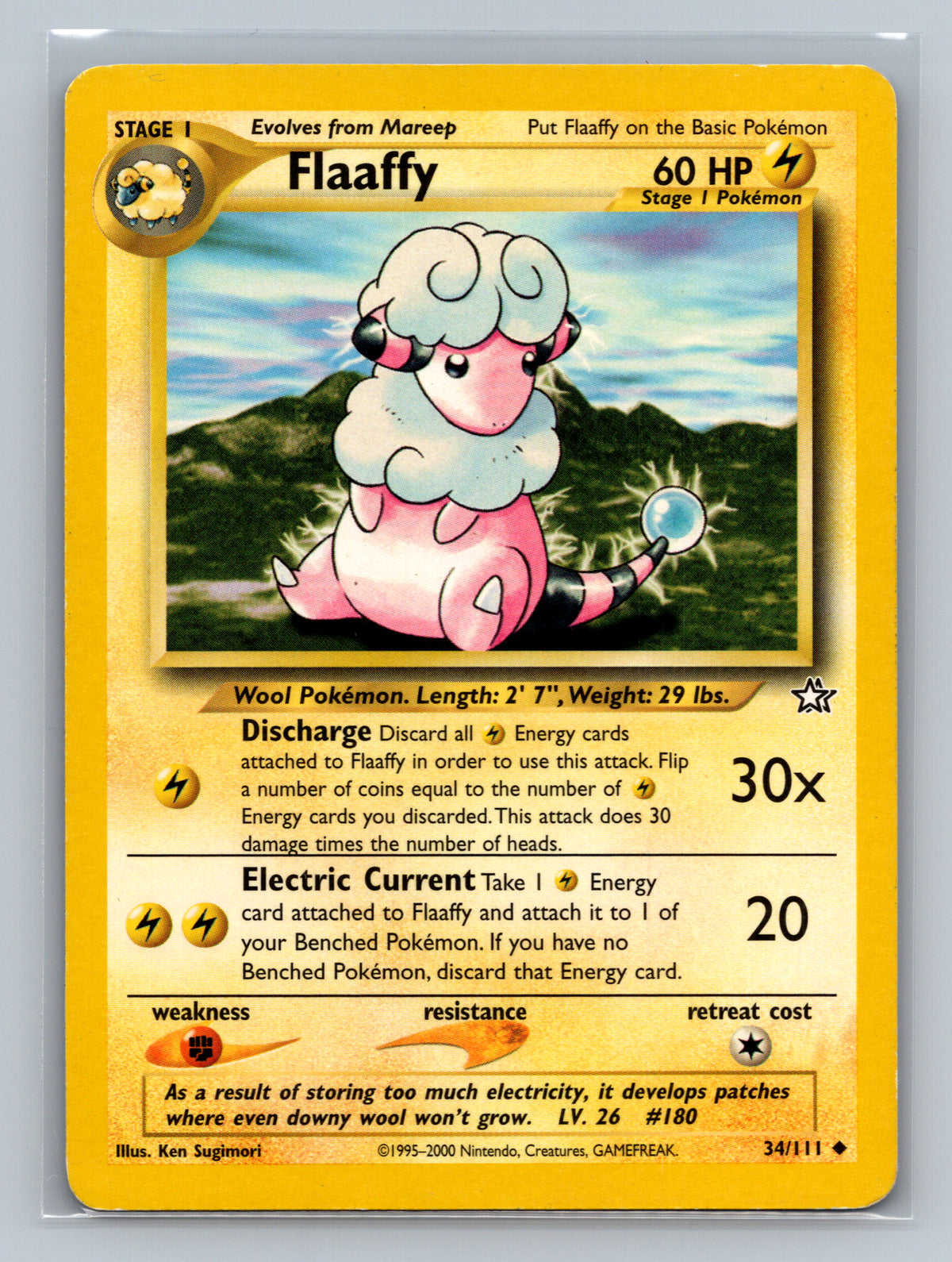 Flaaffy 34/111 N1 Pokemon Card English Unlimited Lightly Played