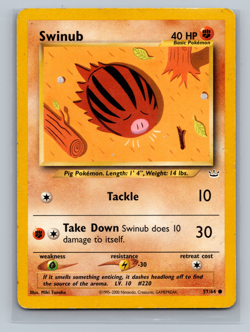 Swinub 57/64 N3 Pokemon Card English Unlimited Moderately Played