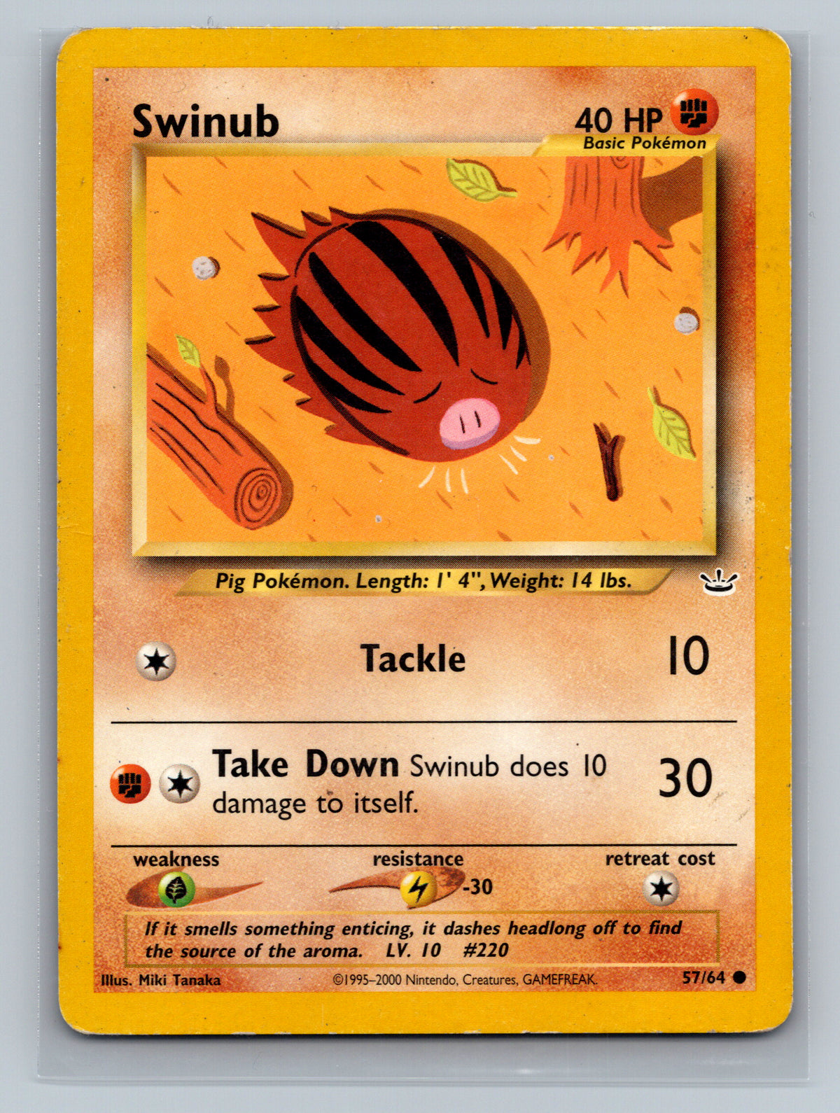 Swinub 57/64 N3 Pokemon Card English Unlimited Moderately Played