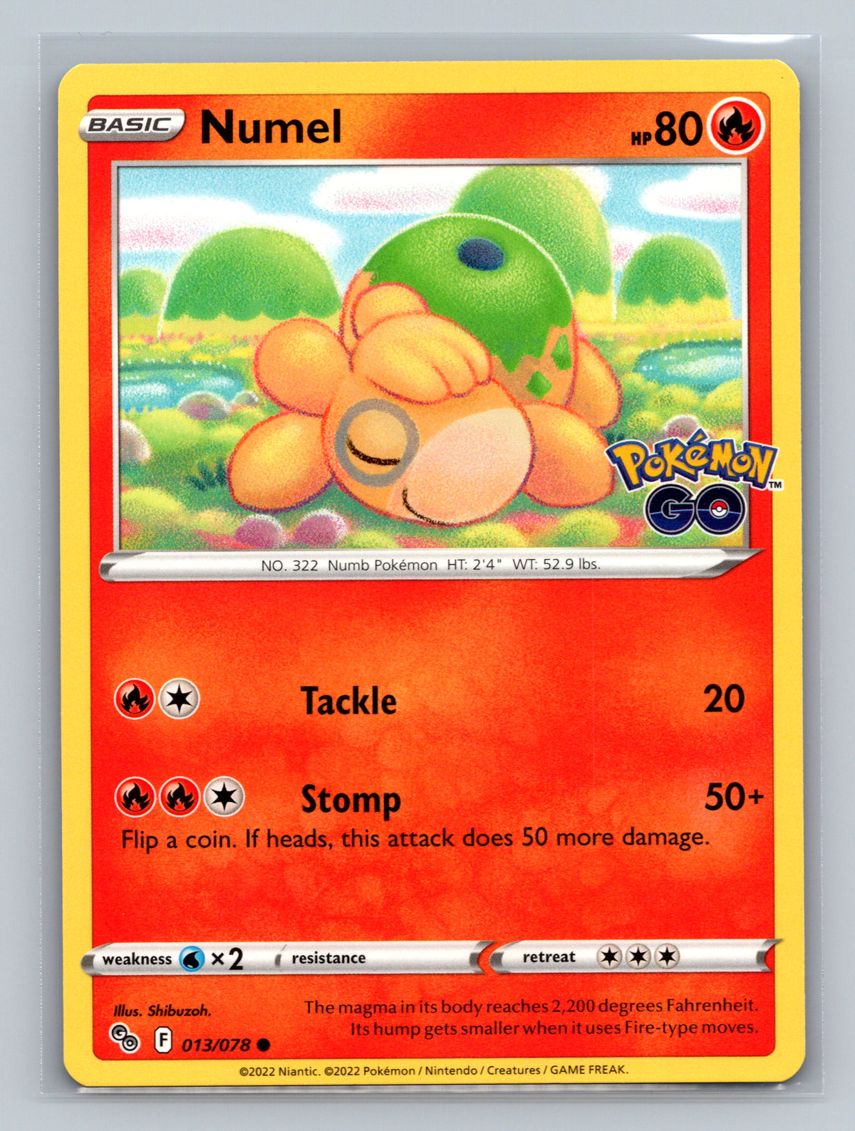 Numel 013/078 PGO Pokemon Card English Normal Near Mint